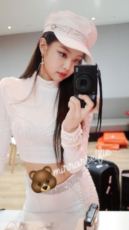 BLACKPINK-Jennie-Instagram-Photo-white-outfit-Music-Core-behind-the-scenes