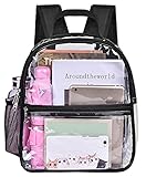USPECLARE Clear Small Backpack Stadium Approved, Water proof Transparent Backpack for Work & Sport Event… (black)…