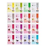 DERMAL KOREA Collagen Essence Full Face Facial Mask Sheet 16 Combo Pack B - Nature Made Freshly Korean Face Mask, The Ultimate Supreme Collection for Every Skin Condition Day to Day Skin Concerns