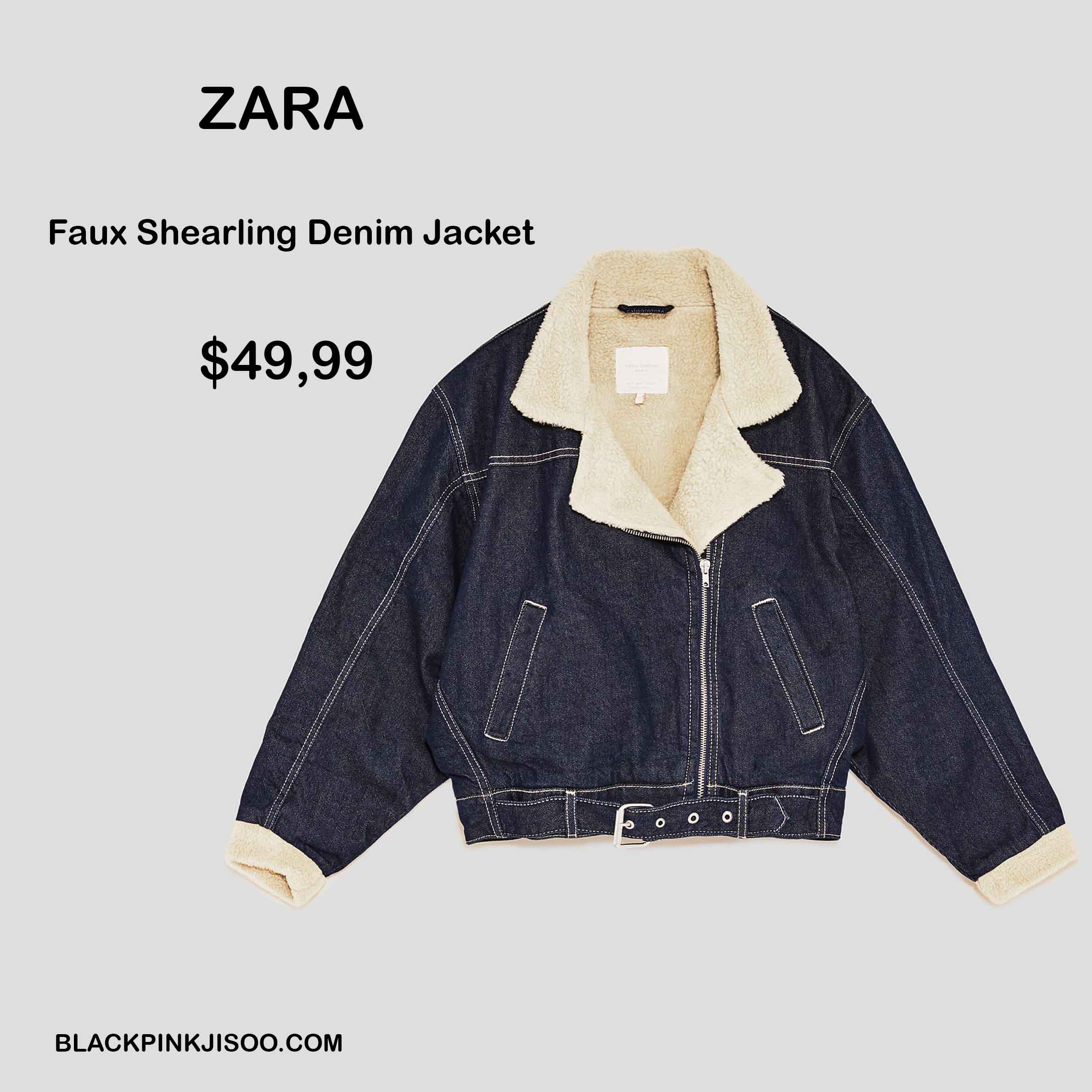 zara faux shearling denim jacket