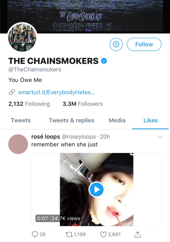 The Chainsmoker love Blackpink Rose