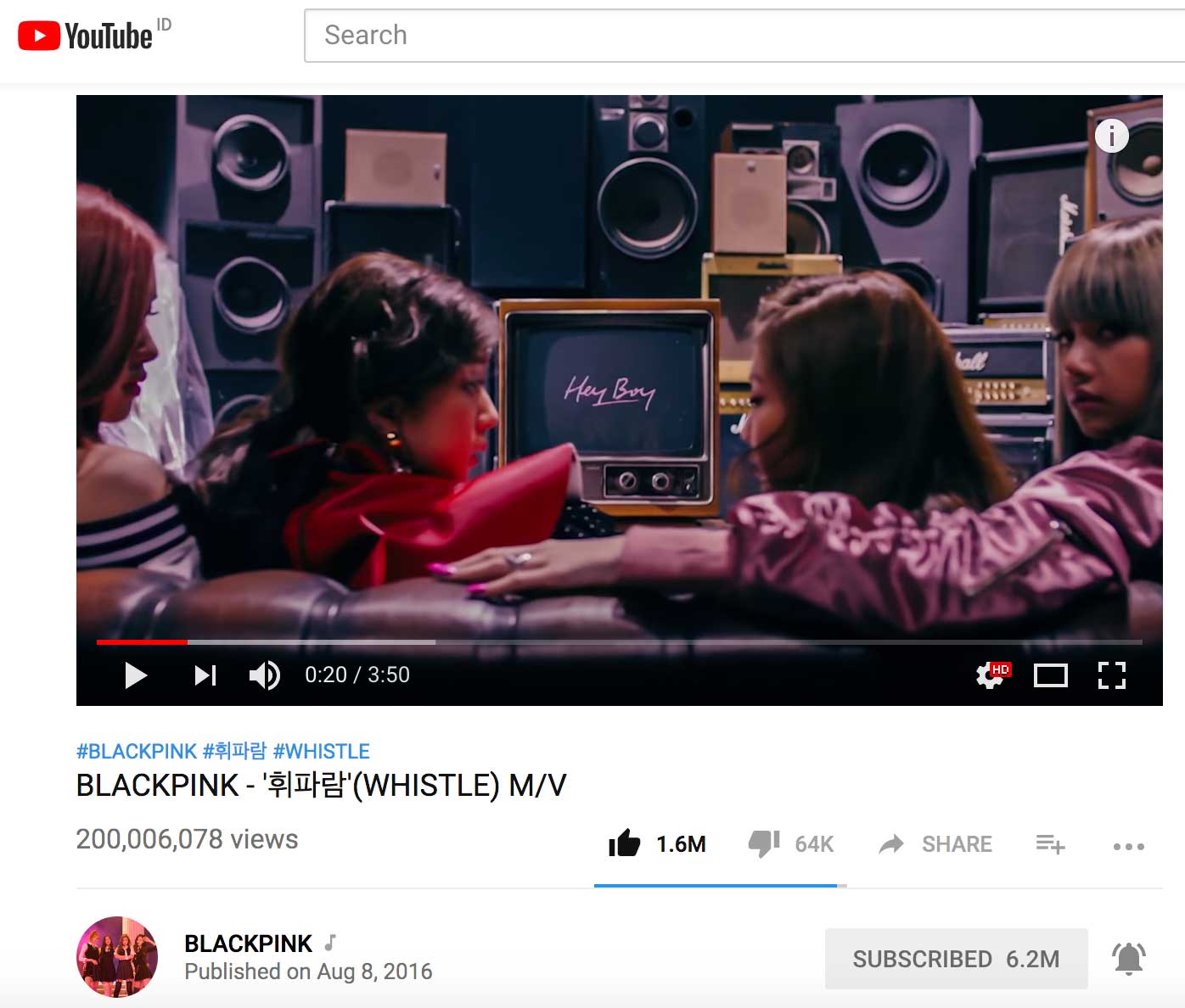 Blackpink-Whistle-200-million-youtube-views