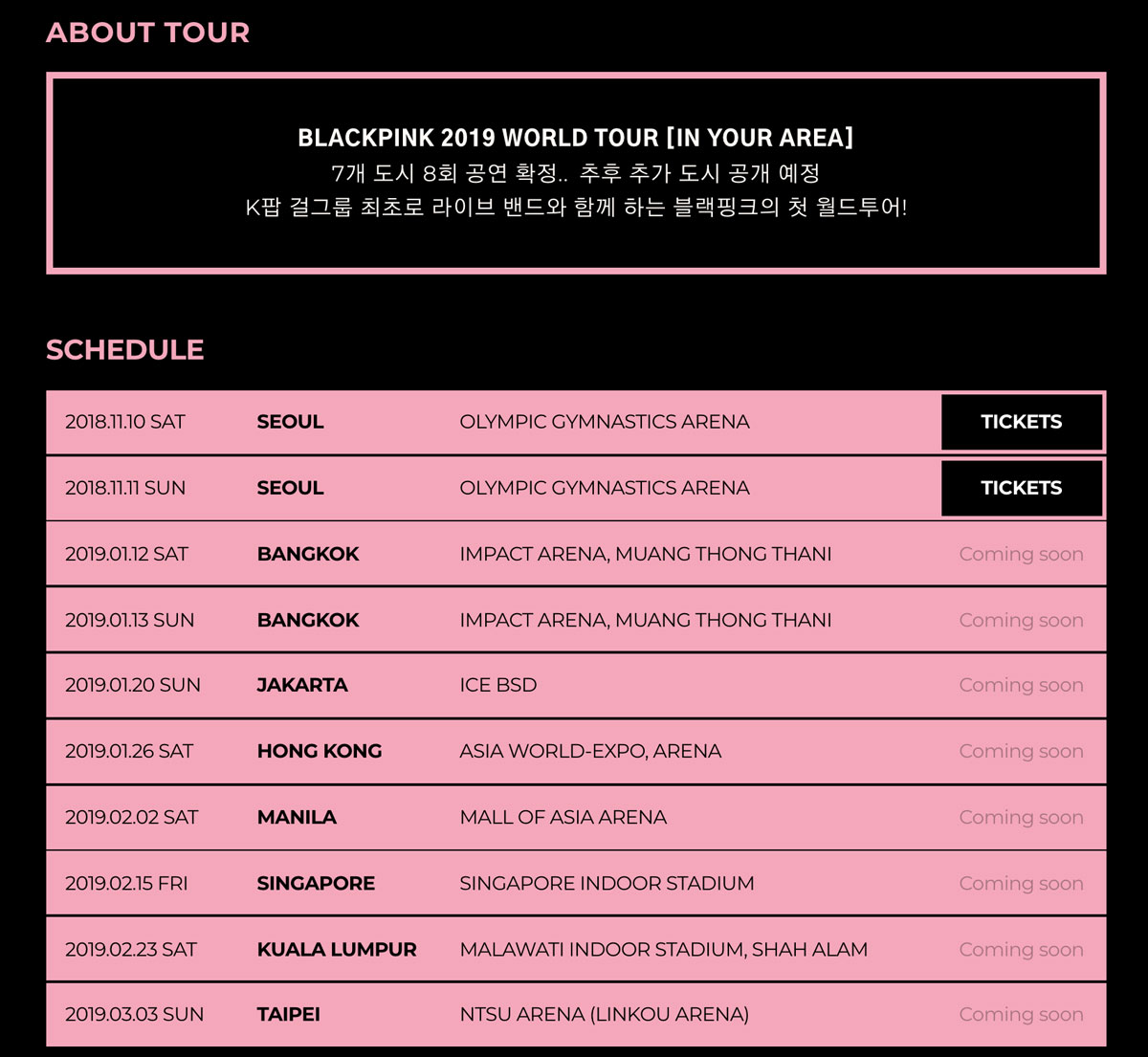 Пинк билеты на концерт. Блэк Пинк мировой тур 2019. BLACKPINK World Tour Schedule. Блэк Пинк мировой тур 2023. BLACKPINK Lisa World Tour 2019.