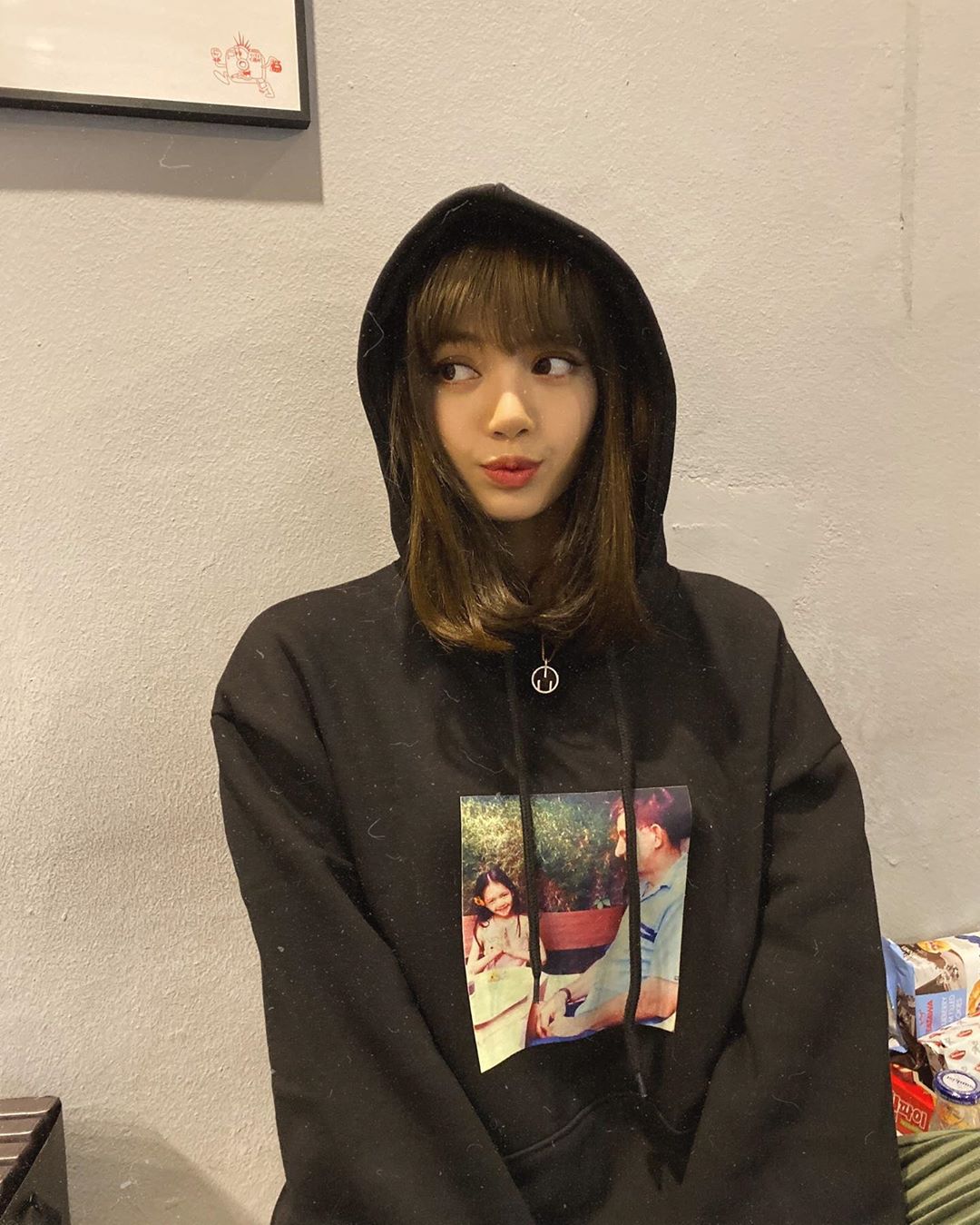 Lisa shared new Instagram photos wearing Baby Lisa hoodie