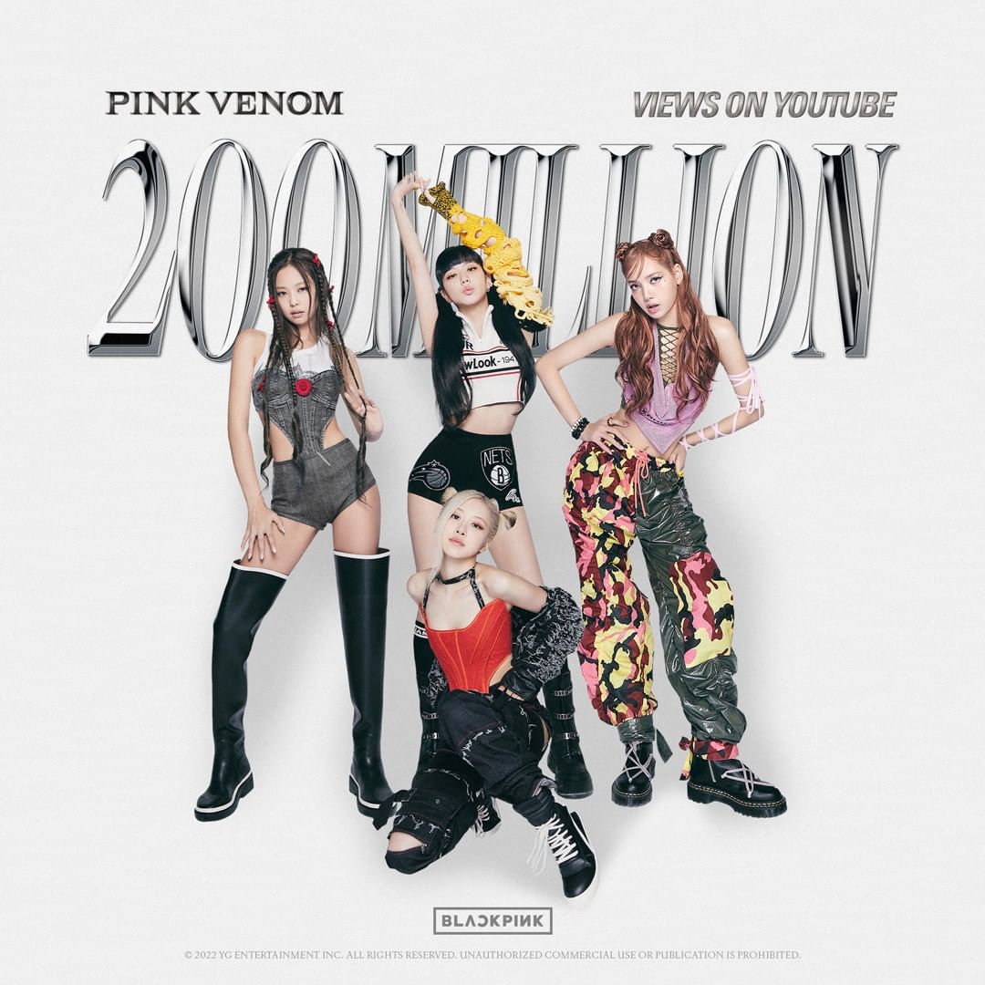 BLACKPINK ?PINK VENOM? is Now the Fastest Korean MV in 2022 to Reach 200 Million Views